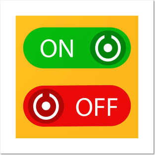 on-off button Posters and Art